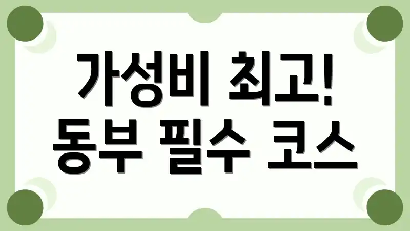 가성비 최고! 동부 필수 코스