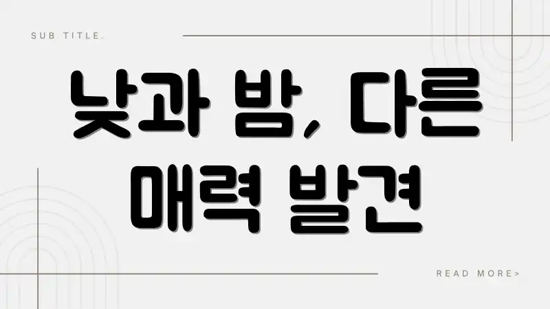 낮과 밤, 다른 매력 발견