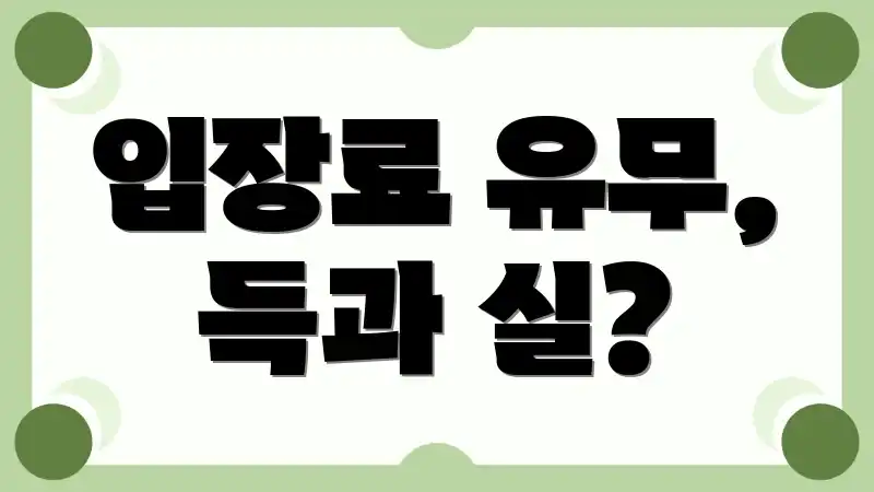 입장료 유무, 득과 실?