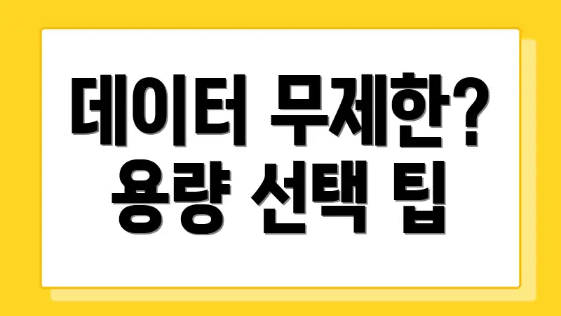 데이터 무제한? 용량 선택 팁