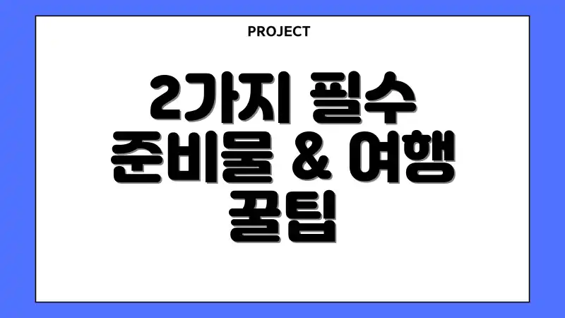 2가지 필수 준비물 & 여행 꿀팁