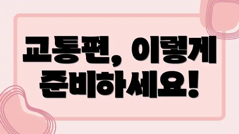 교통편, 이렇게 준비하세요!