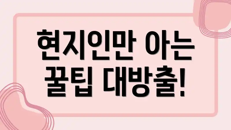 현지인만 아는 꿀팁 대방출!