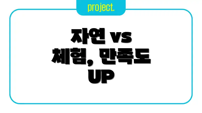 자연 vs 체험, 만족도 UP