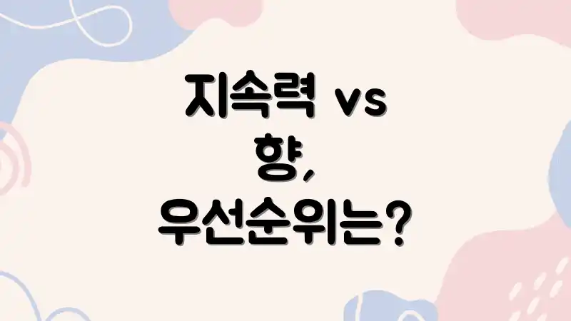 지속력 vs 향, 우선순위는?