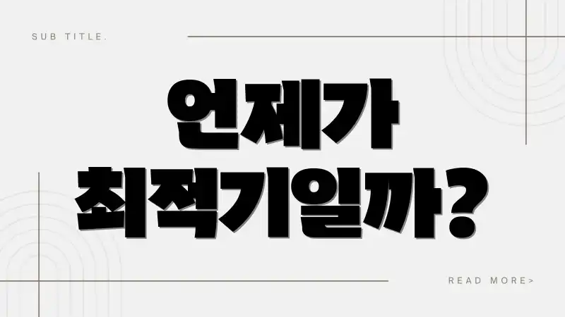 언제가 최적기일까?