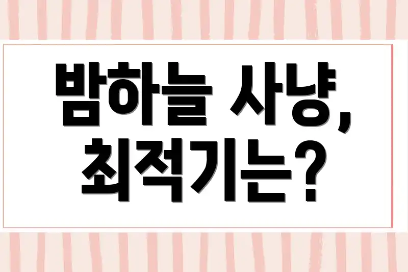 밤하늘 사냥, 최적기는?