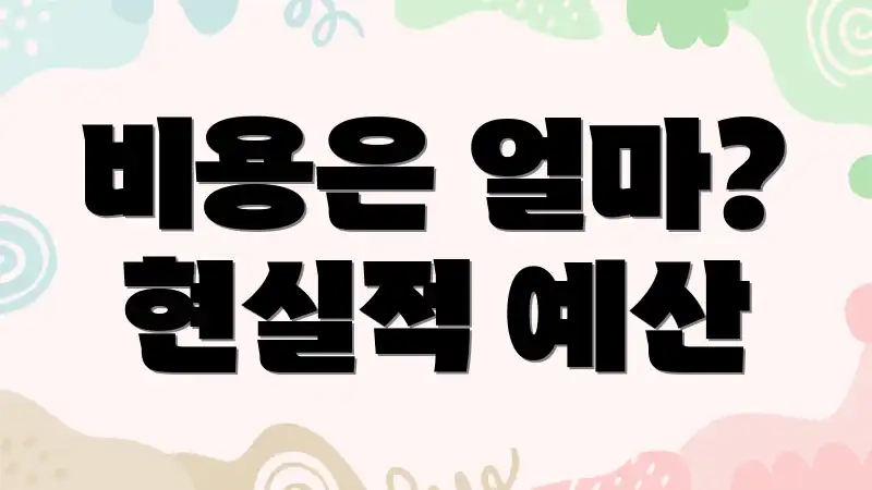 비용은 얼마? 현실적 예산