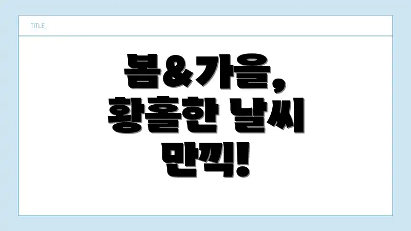 봄&가을, 황홀한 날씨 만끽!