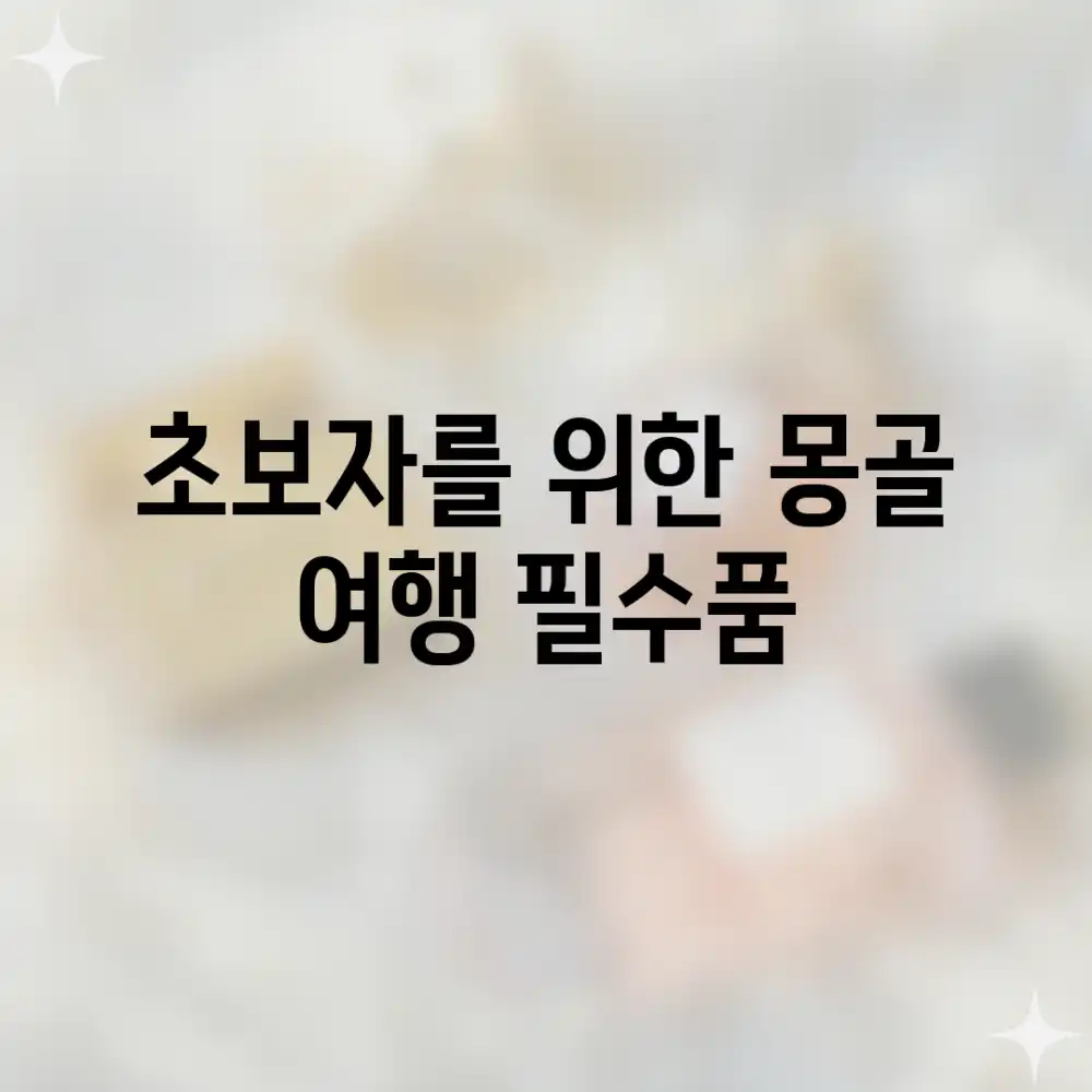 초보자를 위한 몽골 여행 필수품!
