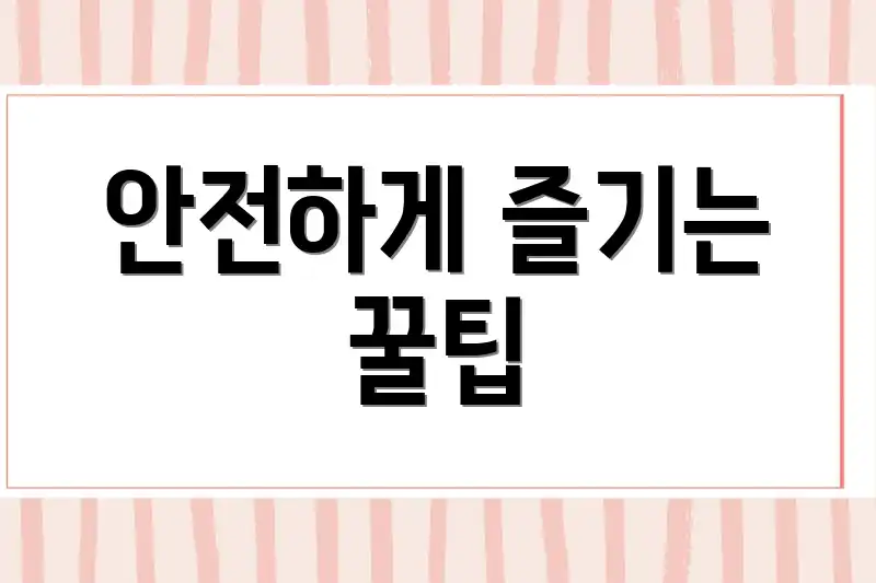 안전하게 즐기는 꿀팁
