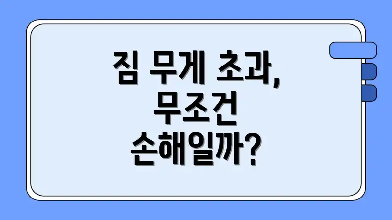 짐 무게 초과, 무조건 손해일까?