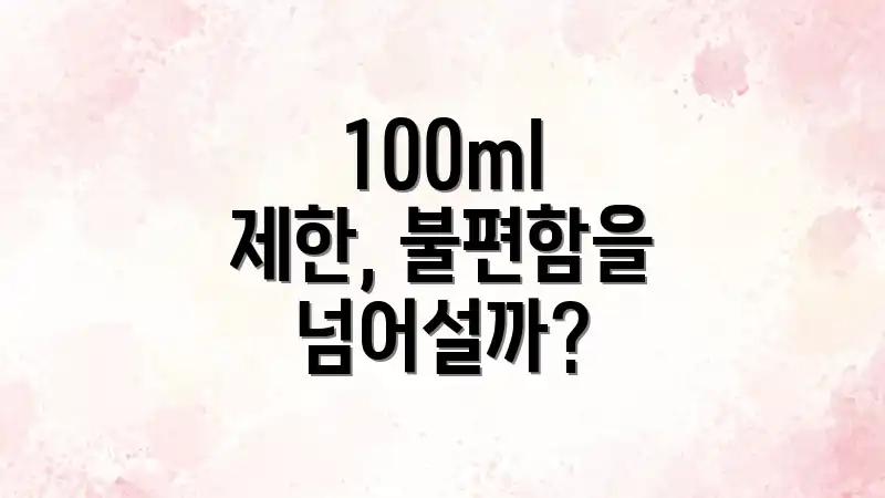 100ml 제한, 불편함을 넘어설까?
