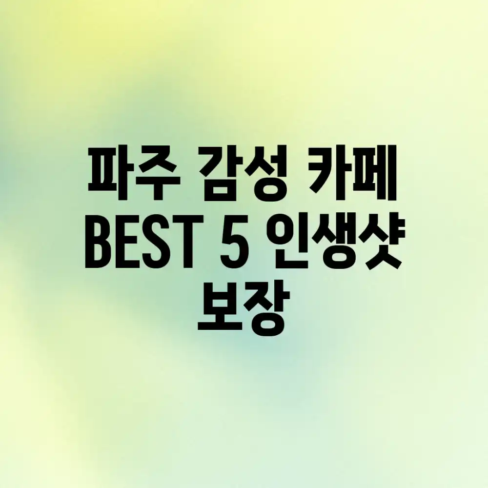 파주 감성 카페 BEST 5: 인생샷 보장!