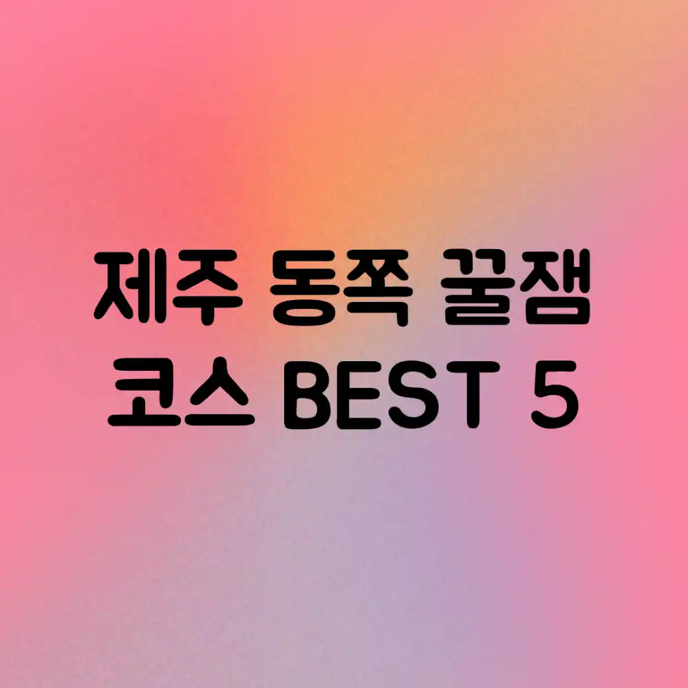 제주 동쪽 꿀잼 코스 BEST 5!