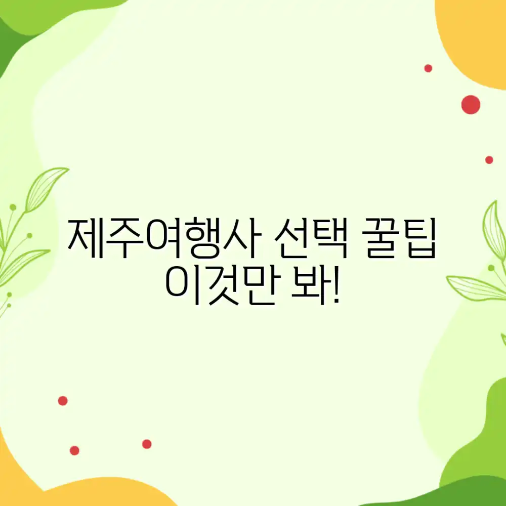 제주여행사 선택 꿀팁 7가지!