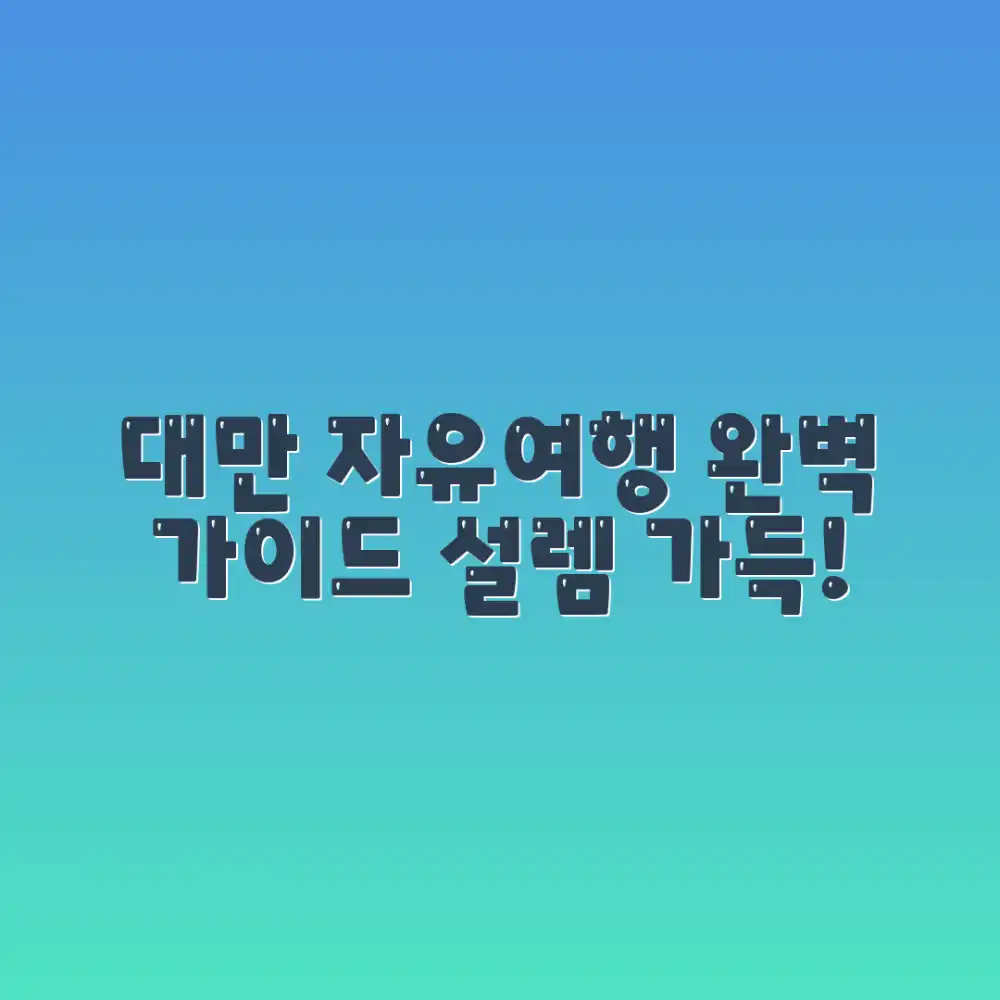 대만 자유여행 마스터: 설렘 가득 완벽 가이드